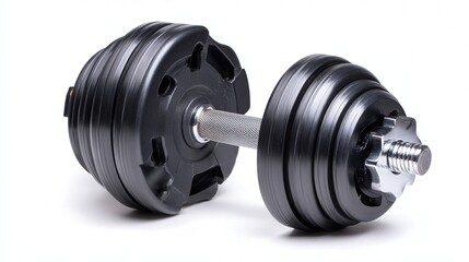 Naklejka premium Adjustable dumbbell single piece isolated on white background