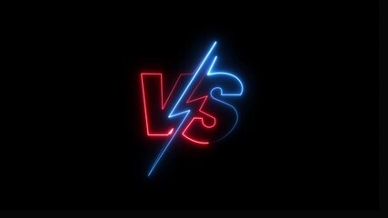 VS versus bars neon animated versus vs bars neon blue and red multiplayer co op team with smoky black background 4k looping. 4k animation video. - Powered by Adobe