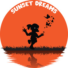 Halloween party invitation with witch and pumpkin background illustration