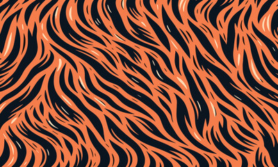 Stylized wild animal fur texture, abstract tiger skin pattern