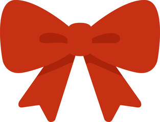 Illustration of a Decorative Red Ribbon Bow
