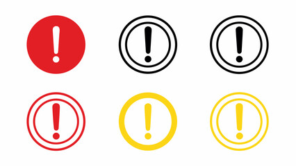 Exclamation mark icon set vector
