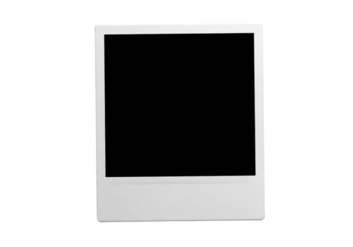 White frame with central rectangle isolated on transparent background