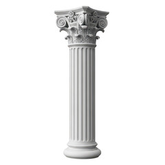 Ornate corinthian column architectural element isolated on transparent background