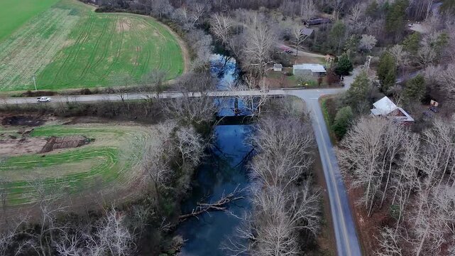 water flowing down the river in the mountains