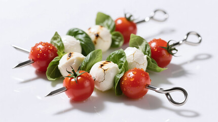 caprese skewers isolated on white background
