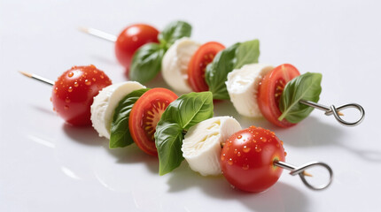 caprese skewers isolated on white background