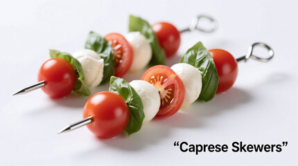 caprese skewers isolated on white background