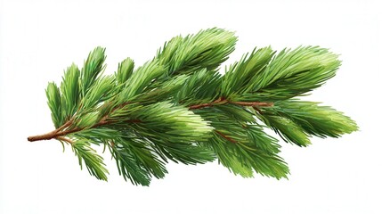 Christmas pine tips illustration isolated on white background