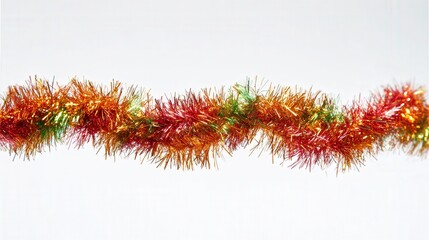 Christmas tinsel rope isolated on white background