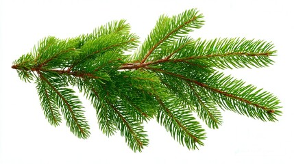 Obraz premium Christmas tree branch cluster isolated on white background