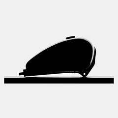 Silhouette of a Motorcycle Fuel Tank on a Flat Surface.