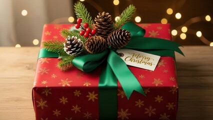 Merry Christmas Greetings Celebration Gift Background	
