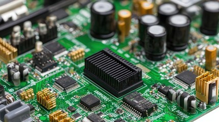 Obraz premium Circuit motherboard isolated on white background