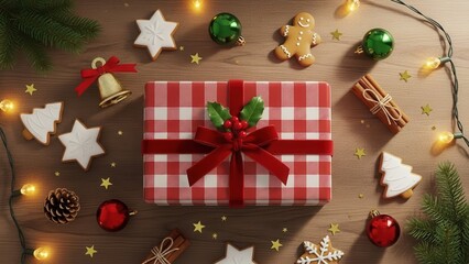 Merry Christmas Greetings Celebration Gift Background	

