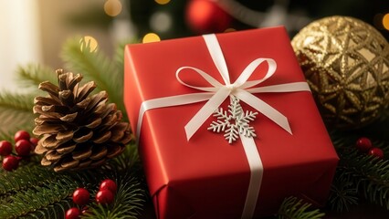 Merry Christmas Greetings Celebration Gift Background	
