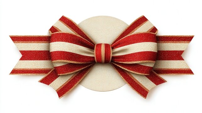 Classic ribbon badge with festive style isolated on white background - Powered by Adobe