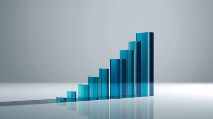 Blue Glass Bar Chart Progress and Development