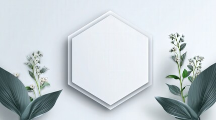 Clean geometric frame for business promotion isolated on white background