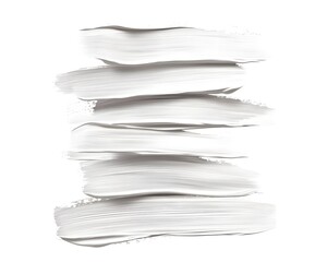 Stack of thick, textured white paint strokes layered vertically against a bright backdrop