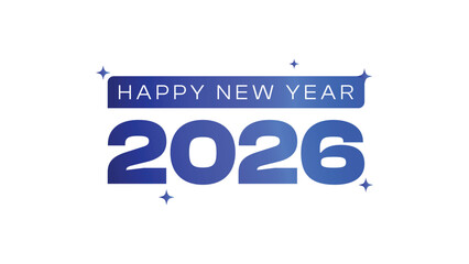 Happy New Year 2026 Gradient Text Sign Banner Post Design