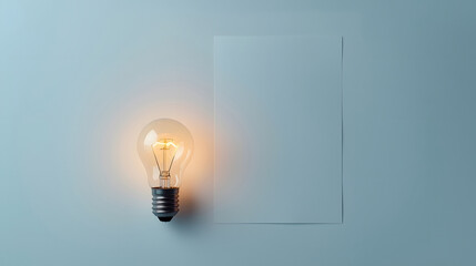 Idea Generation and Concept Paperwork on Blue Background