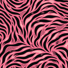 Fototapeta premium Abstract pink animal skin seamless fur pattern texture