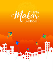 vector illustration of Happy Makar Sankranti background with colorful kite