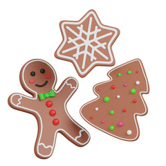 3d render  Christmas Cookies Collection icon 