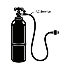 Air Conditioning Service Equipment - Refrigerant Tank and Hose Illustration.
