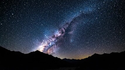 Beautiful 4K Video of The Milky Way Galaxy Shining Brightly Over Mountains