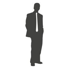 Casual businessman standing silhouette