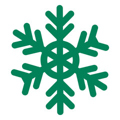 Green flat snowflake icon