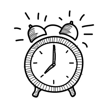 Hand drawn alarm clock icon