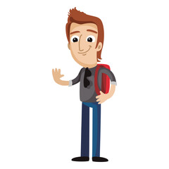 Male student cartoon