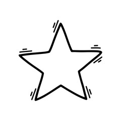 Graphic Star Icon Vector Doodle Style Star Shape Hand Drawn Star Clip Art Star Symbol Illustration Award Elements Black