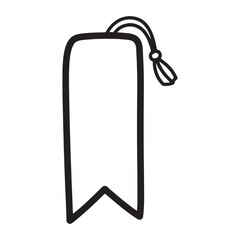 Black White Bookmark Illustration Reading Accessory Minimalist Design Book Lover Gift Isolated Image Elegant Tag Book