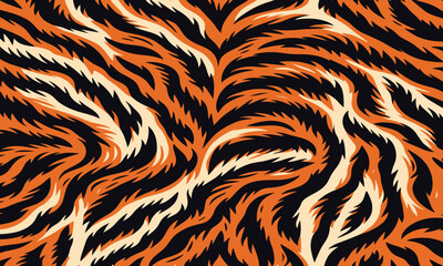 Stylized animal tiger skin fur texture for abstract backgrounds
