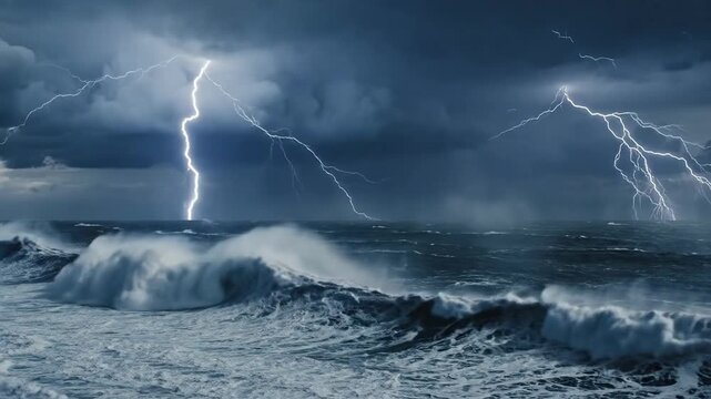 Powerful 4K Video of Lightning Striking the Ocean during a Violent Storm