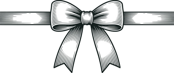Classic Black and White Ribbon Bow Design for Elegant Festive Decorations