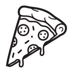 Delicious Pepperoni Pizza Slice Cheesy Goodness Food Italian Cuisine Fast Food Restaurant Menu Takeout Delivery Outline