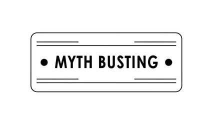 Myth Busting Badge - Banner Icon in Minimalist Outline Style
