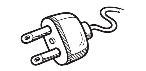Plug Illustration Electrical Safety Power Connection Socket Outlet Device Doodle Wiring Plug In Energy Electricity