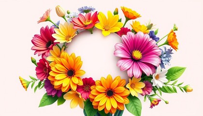 Fototapeta premium Vibrant vector illustration of birth month flowers arranged in a bouquet, vector, trendy