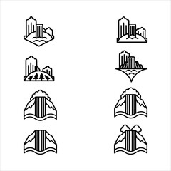 Fototapeta premium A Vibrant Nature Water fall Icon Symbol, Showcasing Flow and Cascade in a Flat Design Minimalist Vector for Digital Travel Success Energy Solution Design.