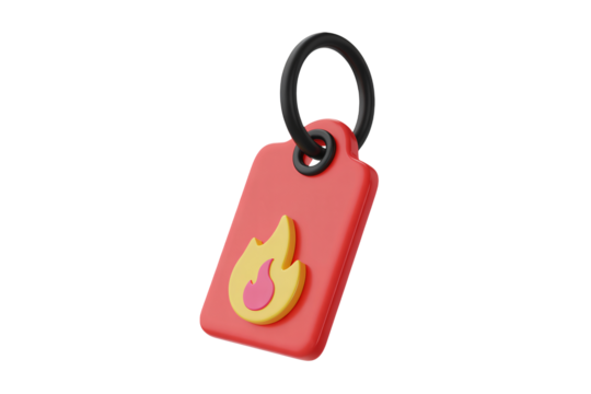 Hot deal alert! Grab this red tag with a fiery symbol for your next marketing campaign, sale promotion, or e-commerce event now before time runs out