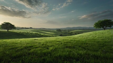 Fototapeta premium Lush Green Grass Natural Texture Background