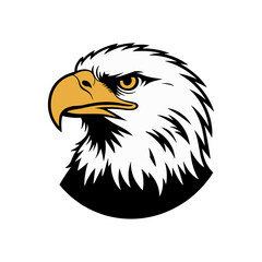 Obraz premium “Bald Eagle Head Vector Illustration – Fierce Raptor Mascot, Powerful Wildlife Symbol Artwork”