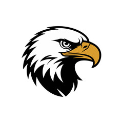 “Bald Eagle Head Logo Vector – Fierce Raptor Mascot Illustration, Powerful Wildlife Symbol Design”