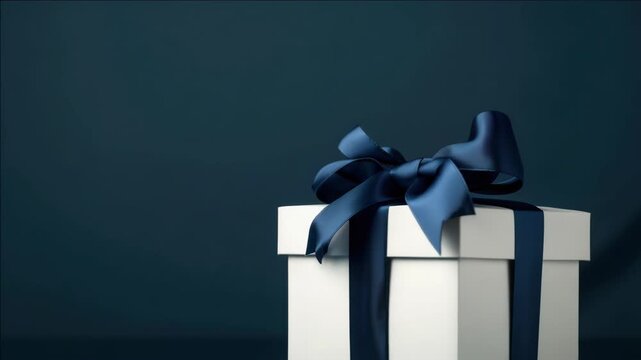 Gift-wrapped present on tabletop